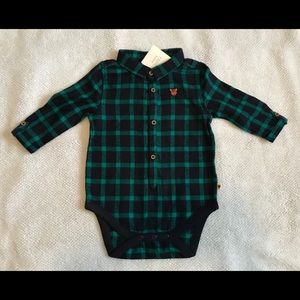 Plaid bodysuit Baby boy 3-6 months NWT